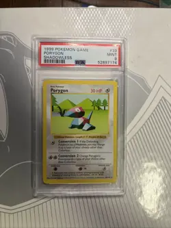 1999 Pokemon Game Shadowless #39 Porygon PSA 9 Card MINT BASE SET - Image 1