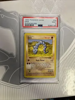 Pokemon Card Onix 56/102 Shadowless Base Set 1999 PSA 9 MINT - Image 1