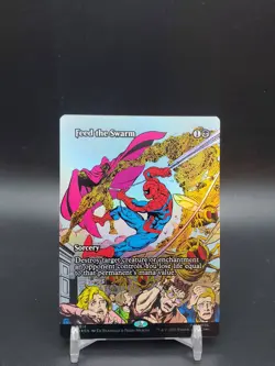 Feed the Swarm FOIL Borderless Spider-Man NM MTG - Image 1