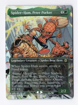 Spider-Ham, Peter Porker (Borderless) (Foil) 201 (R) MTG Marvel's Spider-Man SPM - Image 1