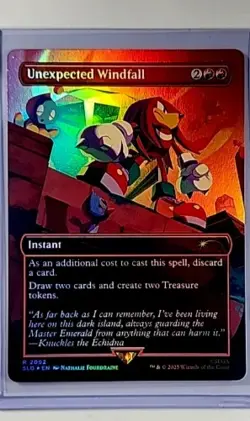 MTG Magic the Gathering Secret Lair Sonic Borderless Foil Unexpected Windfall - Image 1