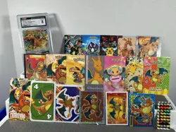 Pokemon Charizard Lot Pokemon Lot of 20 Cards and Stickers CGC Slab Pokemon Lot - Image 2