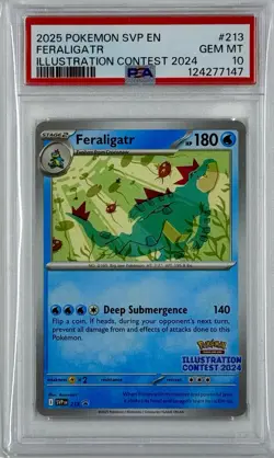 Pokemon EN-SV Black Star Promo #213 Feraligatr PSA 10 Illustration Contest 2024 - Image 1