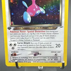 Dark Porygon2 8/105 1st Edition Holo Rare Neo Destiny Pokemon TCG LP SWIRL - Image 3