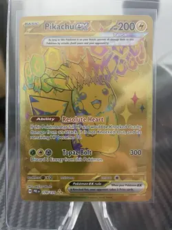 Pikachu ex 179/131 Hyper Rare GOLD Pokemon TCG Prismatic Evolutions NM - Image 1