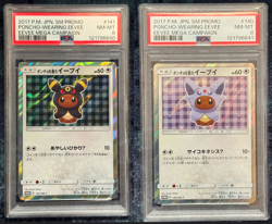 Pokemon Poncho-Wearing Eevee Umbreon & Espeon Mega Campaign 141/Sm-p PSA 8 - Image 1