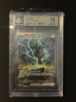 2025 Pokemon Black Bolt Zekrom EX 166 Beckett BGS Pristine 10 SIR - Image 1
