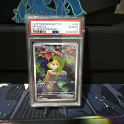 2025 POKEMON WHITE FLARE ILLUSTRATION RARE #087 SEWADDLE PSA 10 - LOW POP 1 OF 5 - Image 1