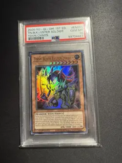 2020 YUGIOH 1st Ed. Toon Chaos EN001 Toon Black Luster Soldier PSA 10 Gem Mint - Image 1