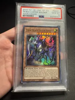 2020 YUGIOH 1st Ed. Toon Chaos EN001 Toon Black Luster Soldier PSA 10 Gem Mint - Image 3
