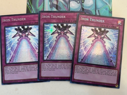 Yugioh 3x Iron Thunder Prismatic Secret Rare PSR MP25-EN058 Mega-Pack 1st Ed NM - Image 1