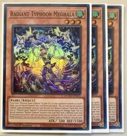 Yugioh! 3x Radiant Typhoon Meghala DOOD-EN012 Super Rare 1st Ed NM - Image 1