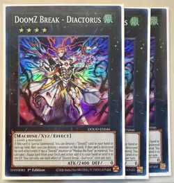Yugioh! 3x DoomZ Break - Diactorus DOOD-EN046 Super Rare 1st Ed NM - Image 1