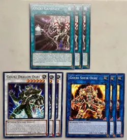 Yugioh! 3x Gouki Dragon Ogre + Sheik Ogre + Gameface DOOD 1st Ed NM - Image 1
