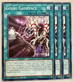 Yugioh! 3x Gouki Gameface DOOD-EN056 Common 1st Ed NM - Image 1