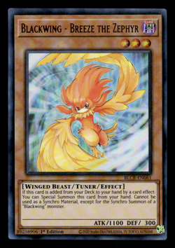 Yugioh! Blackwing - Breeze the Zephyr - BLCR-EN061 - Ultra Rare - 1st Ed NM - Image 1