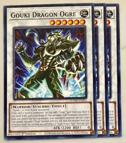 Yugioh! 3x Gouki Dragon Ogre DOOD-EN041 Common 1st Ed NM - Image 1