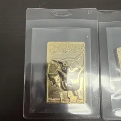 (Set of 5) 1999 23k Gold Plated Pokemon Cards Pikachu Charizard Togepi - Image 2