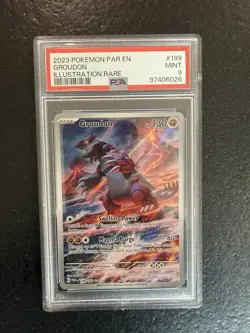 Pokemon TCG Sv04: Paradox Rift Groudon Holo Illustration Card 199/182 PSA 9 - Image 1