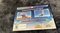 Shiny Koraidon Or Miraidon Pokemon Scarlet Violet Code Card - Unscratched - Image 1