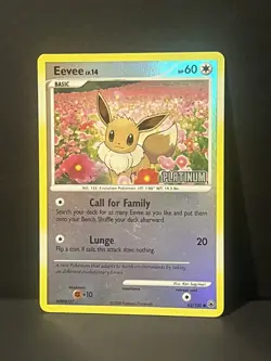 Pokemon Eevee Platinum STAMPED Reverse Holo 62/100 Burger King Promo TCG Card LP - Image 1