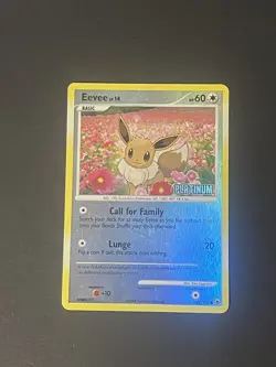 Pokemon Eevee Platinum STAMPED Reverse Holo 62/100 Burger King Promo TCG Card LP - Image 2