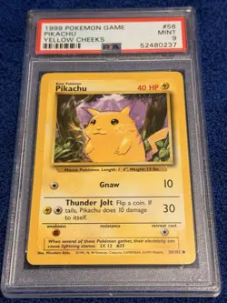 Pokemon Pikachu Yellow Cheeks Base Set 1999 PSA 9, Game 58/102 - Image 3