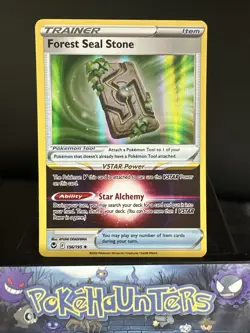 Pokemon Card Forest Seal Stone 156/195 Silver Tempest Holo Rare NM - Image 1
