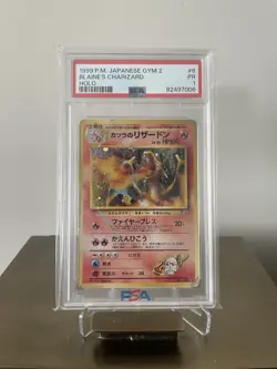 1999 POKEMON JAPANESE GYM 2 #6 BLAINE'S CHARIZARD HOLO PSA 1 (0135) - Image 1