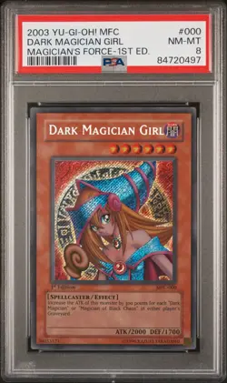 Dark Magician Girl Yugioh 2003 MFC-000 Secret Rare 1st Edition PSA 8 - Image 1