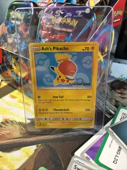 Ash's Pikachu SM113 Sun & Moon Black Star Promo Card Pokemon TCG LP pack fresh - Image 1