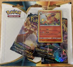 POKEMON TCG Sword Shield Darkness Ablaze 3 Booster Blister Pack 30 Cards Flareon 820650807169 - Image 1