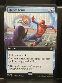 Spider-Sense EXTENDED #254 NM/M MTG Spiderman Magic Card Blue Rare - Image 1