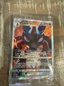 Pokemon Sealed Lucario VSTAR SWSH291 SWSH Sword Shield Promo Card Black Star New - Image 1