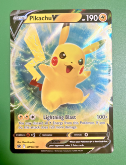Pikachu V SWSH198 - Pokemon SWSH: Sword & Shield Promo Cards Holo NM - Image 1