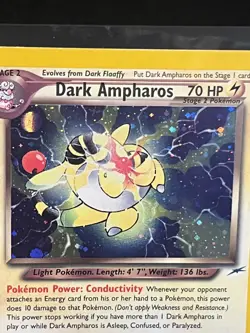 Dark Ampharos - 1/105 - Pokemon Neo Destiny Unlimited Holo Rare Card WOTC LP - Image 2