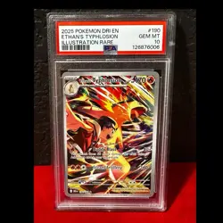 Pokemon TCG Ethan's Typhlosion Holo Card Rare Mint Condition 190/182 PSA 10 - Image 1