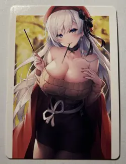 SEXY HEROINE WAIFU Belfast AZUR LANE ACG PREMIUM TRIM HOLOFOIL CARD NM - Image 2