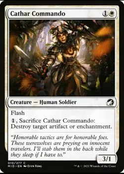 X 1 Cathar Commando NM Innistrad Midnight Hunt 010 MID MTG Magic The Gathering - Image 1
