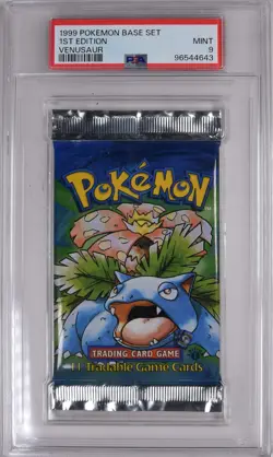 1999 Pokemon 1st Edition base set Venusaur pack PSA 9 - Image 1