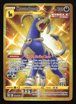 Pokemon Houndoom 179/163 Battle Styles Gold Secret Rare Full Art Holo MP - Image 1
