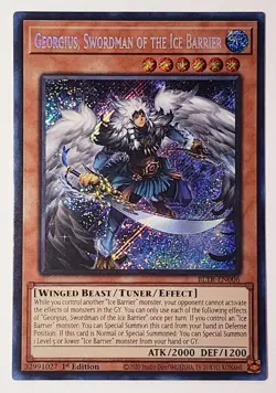Yugioh Georgius, Swordman of the Ice Barrier BLTR-EN006 Secret Rare 1st Edition - Image 1