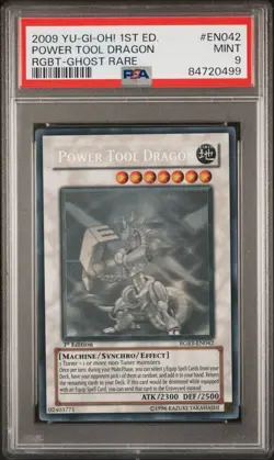Power Tool Dragon Yugioh 2009 RGBT-EN042 Ghost Rare 1st Edition PSA 9 - Image 1