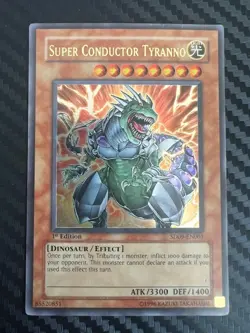 Yugioh Super Conductor Tyranno SD09-EN001 Ultra Rare 1st Ed HP - Image 1