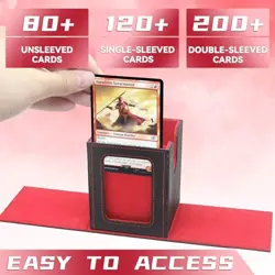 RADWIMPS Card Deck Box For MTG Commander Deck, Fits 100+ Cards, Black&Red - Image 3