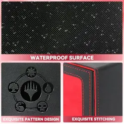 RADWIMPS Card Deck Box For MTG Commander Deck, Fits 100+ Cards, Black&Red - Image 5