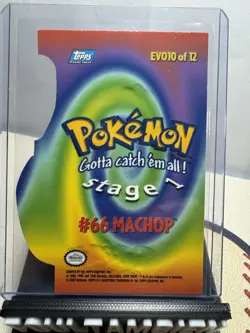 MACHOP Stage 1 Die-Cut POKEMON 2000 Trading Card EVO10 of 12 TOPPS #66 - Image 2