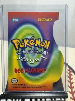 2000 Topps Pokemon TV Animation Series 3 #68 Machamp Die Cut Card EVO12 of 12 - Image 2