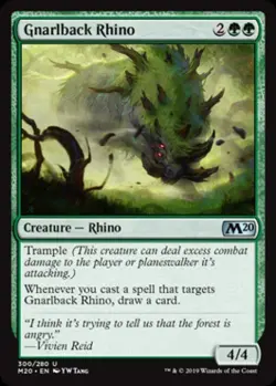 Gnarlback Rhino - Near Mint MTG Magic 2020 Core Set - Image 1