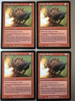4x Dragon Breath (NM) Scourge Common SCG Magic the Gathering MTG Playset - Image 1